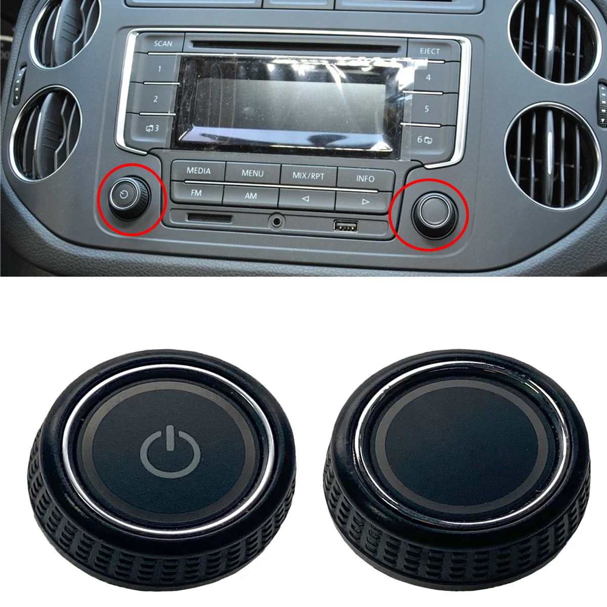

New 1pc Radio CD Navigation GPS Display Screen Switch Button For VW Tiguan 1 5N R-Line Touran Sharan Passat B7 CC Beetle RSN315