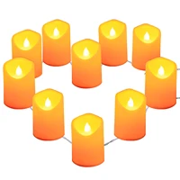 10 led flameless candles lamp lights battery operated plastic pillar flickering for party decor marriage proposal arrangement
