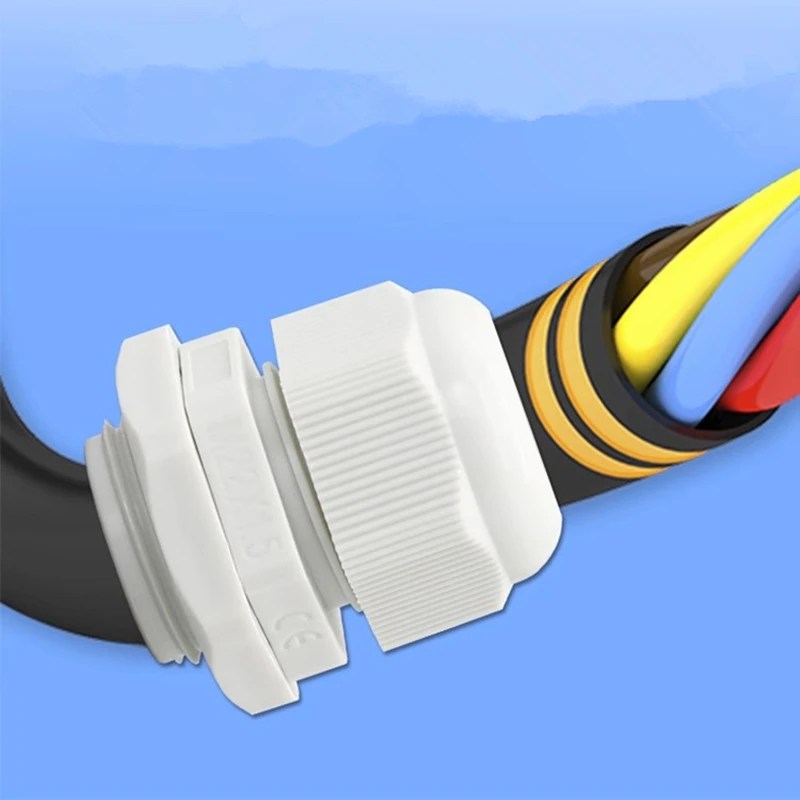 Белый нейлоновый водонепроницаемый разъем ввода электрического кабеля 1/2/5/10 шт.