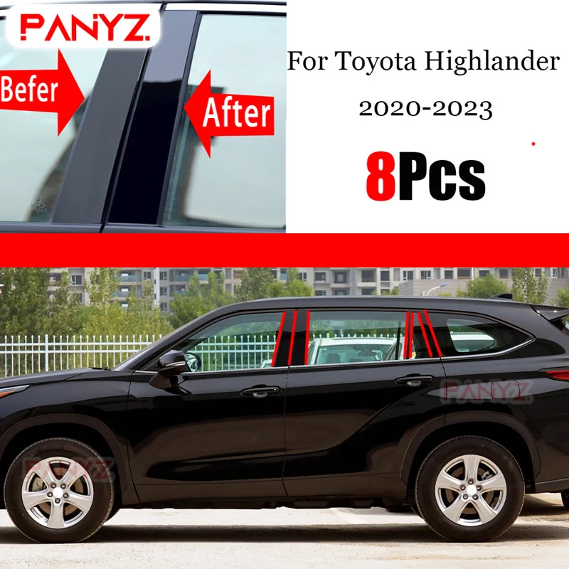 

8 шт., защитные наклейки для Toyota Highlander 2020 2021 2022 2023
