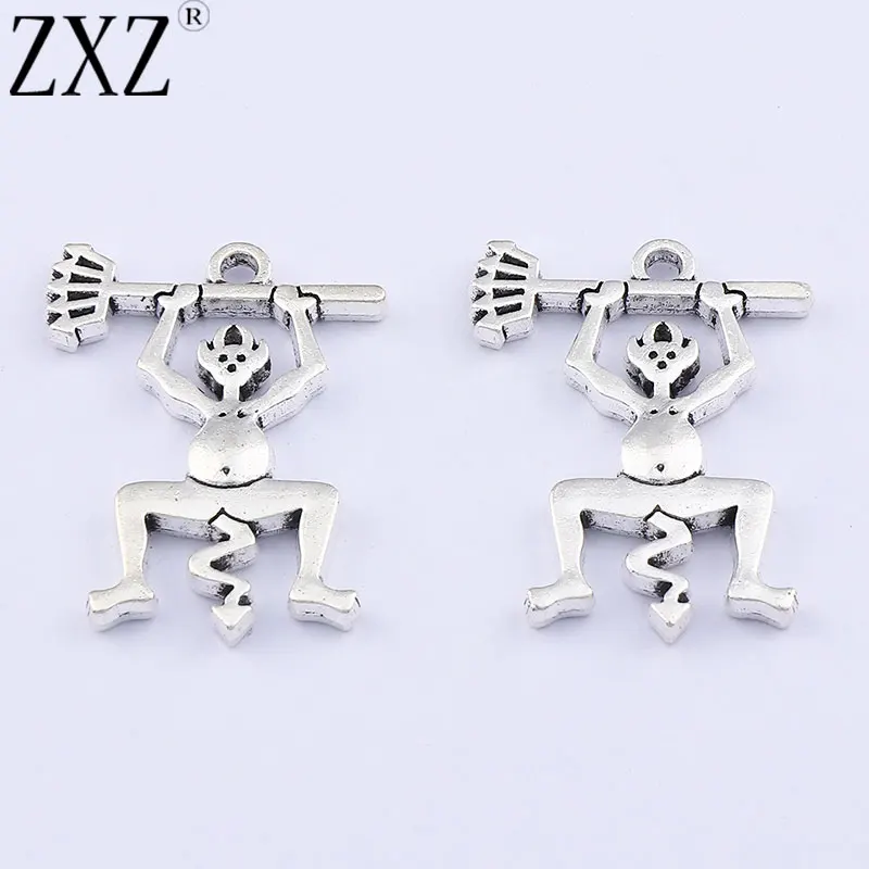 ZXZ 10 шт. тибетский серебряный сатана демон дьявол подвески для ожерелья ювелирные изделия 33x25 мм
