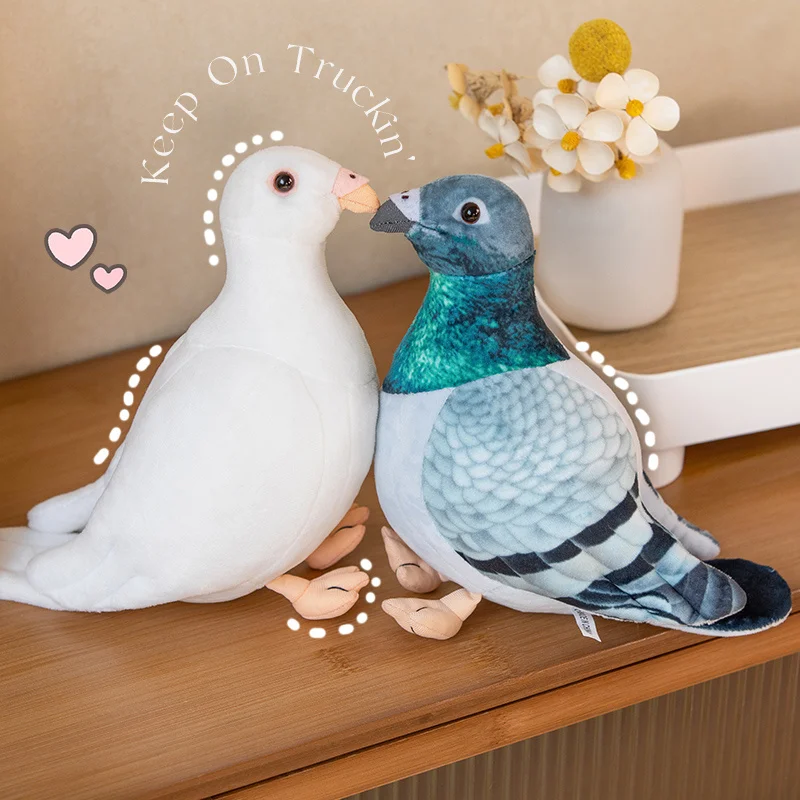 

Realistic Pigeon Plush Toys High Quality Soft Lifelike Grey Hill White Pigeons Birds Stuffed Animals Toy Collection Model Gifts