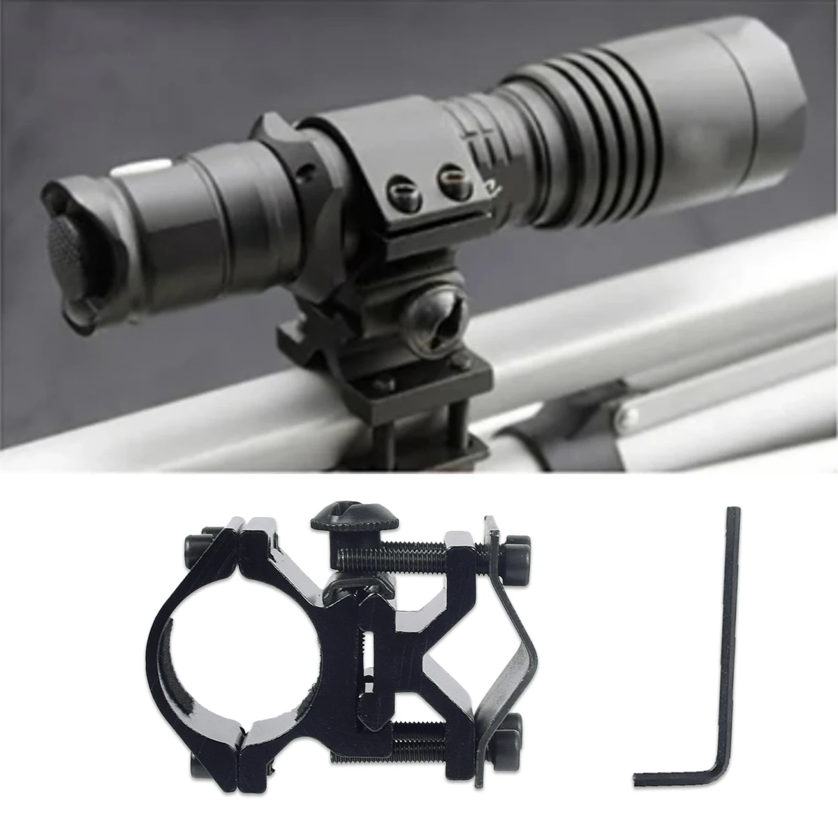 Универсальный Тактический держатель для фонарика металлический Регулируемый