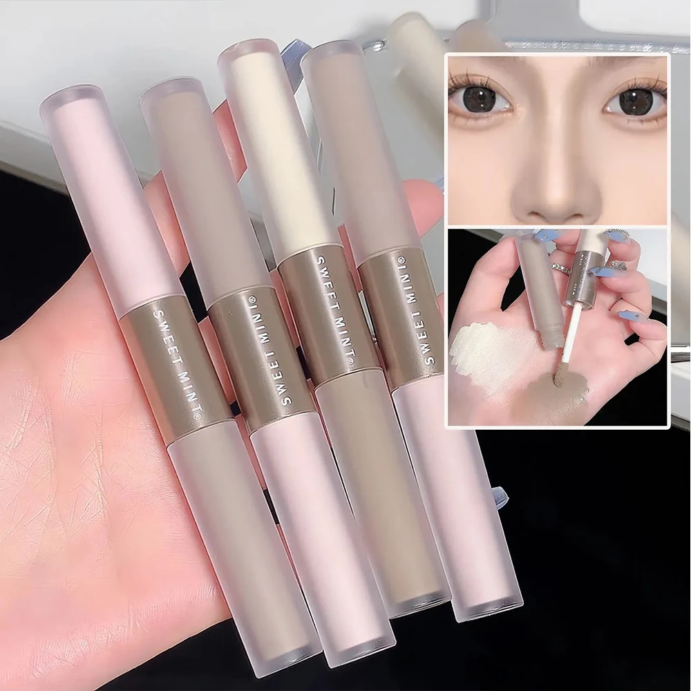 

Matte 2 In 1 Liquid Concealer Stick Brightens Skin Warm Tone Grey Brown Nose Shadow Contour Highlighter Face Bronzer Make Up