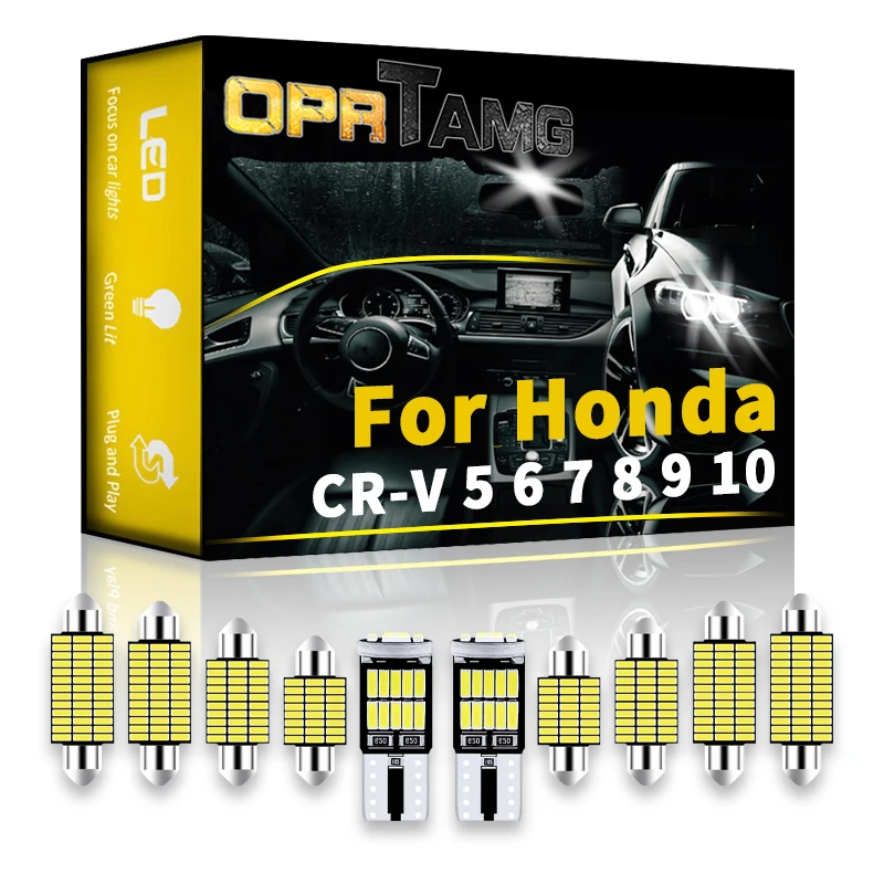 

OPRTAMG для Honda CR-V 5 6 7 8 9 10 1994-2018 2019 2020 2021 2022 автомобильная светодиодная Внутренняя купольная карта освещение для багажника комплект для обновлен...