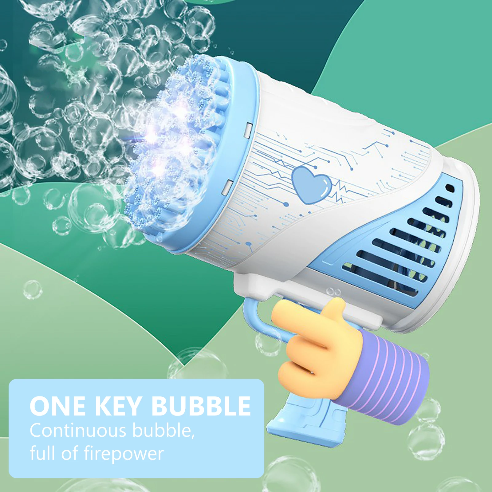 

Bubble Maker Machine | Gazillion Bubbles 74 Hole Rocket Bubble | Automatic Bubble Blower with LED Lights for Party Favors Summer