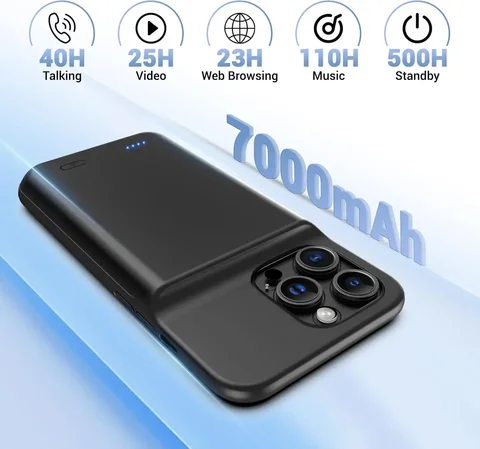 Для iPhone 16 Pro Max/16 Pro/16E/16 Plus умный чехол для зарядного устройства аккумулятор Power Bank внешняя крышка для зарядки bateria