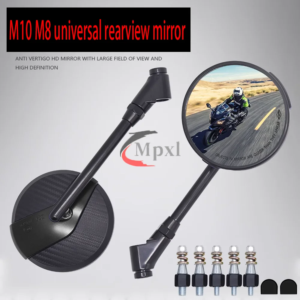 

Universal Motorcycle M8 M10 Aluminum Alloy Modified Tomahawk Rearview Mirror Suitable for Yamaha Anti Glare large field vision