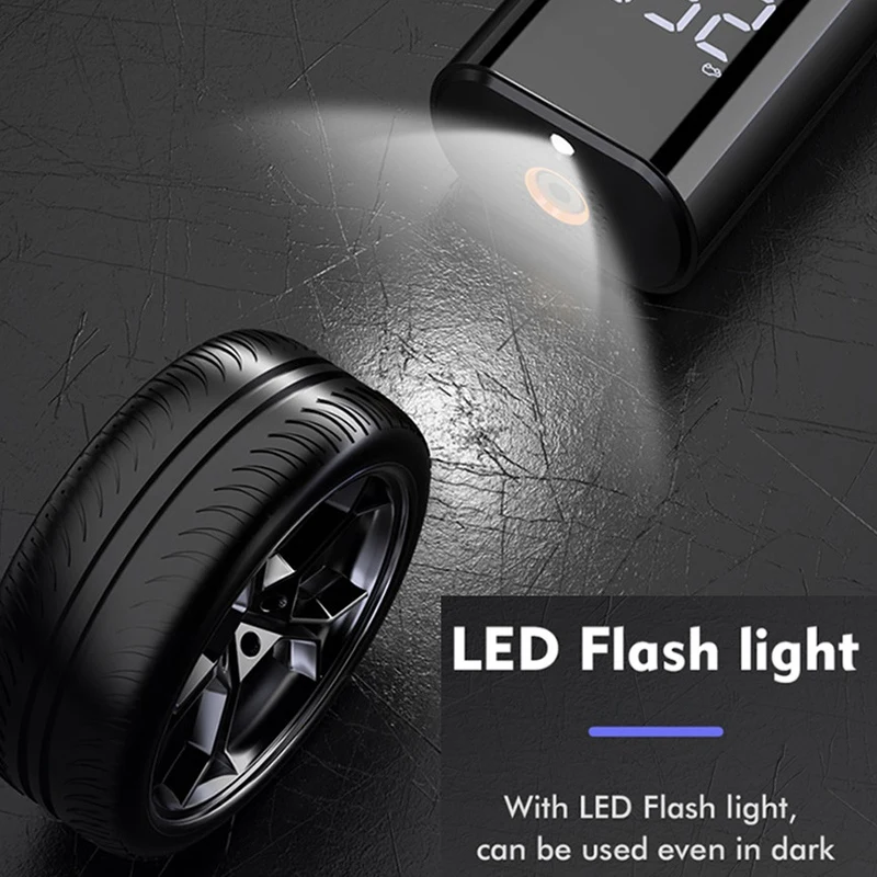 Licheers Автомобильный беспроводной воздушный насос со светодиодной лампой