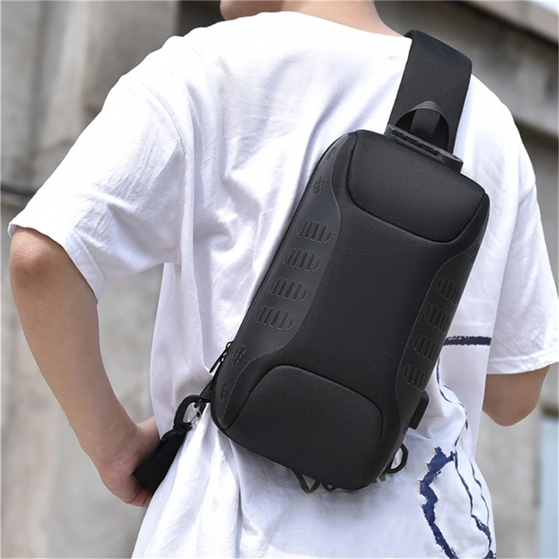 

Chest Pack Men's Casual Bag Travel Purse Waterproof Belt Zipper Tactical Outdoor Sport Fanny Multifunction Pack Phone Pocket
