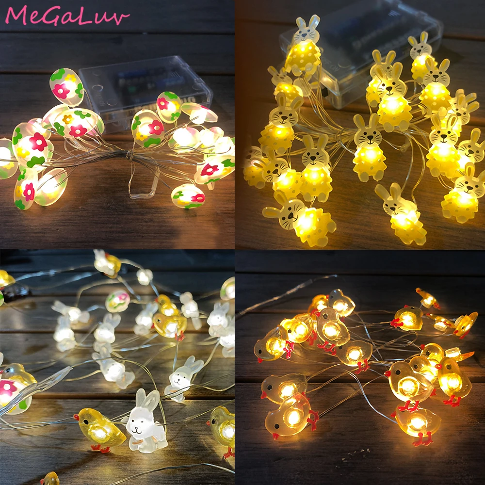 

Easter LED Bunny String Lights Easter Decorations Chick Rabbit Carrot Fairy Light for Home Easter Gifts Happy Easter Party Favor