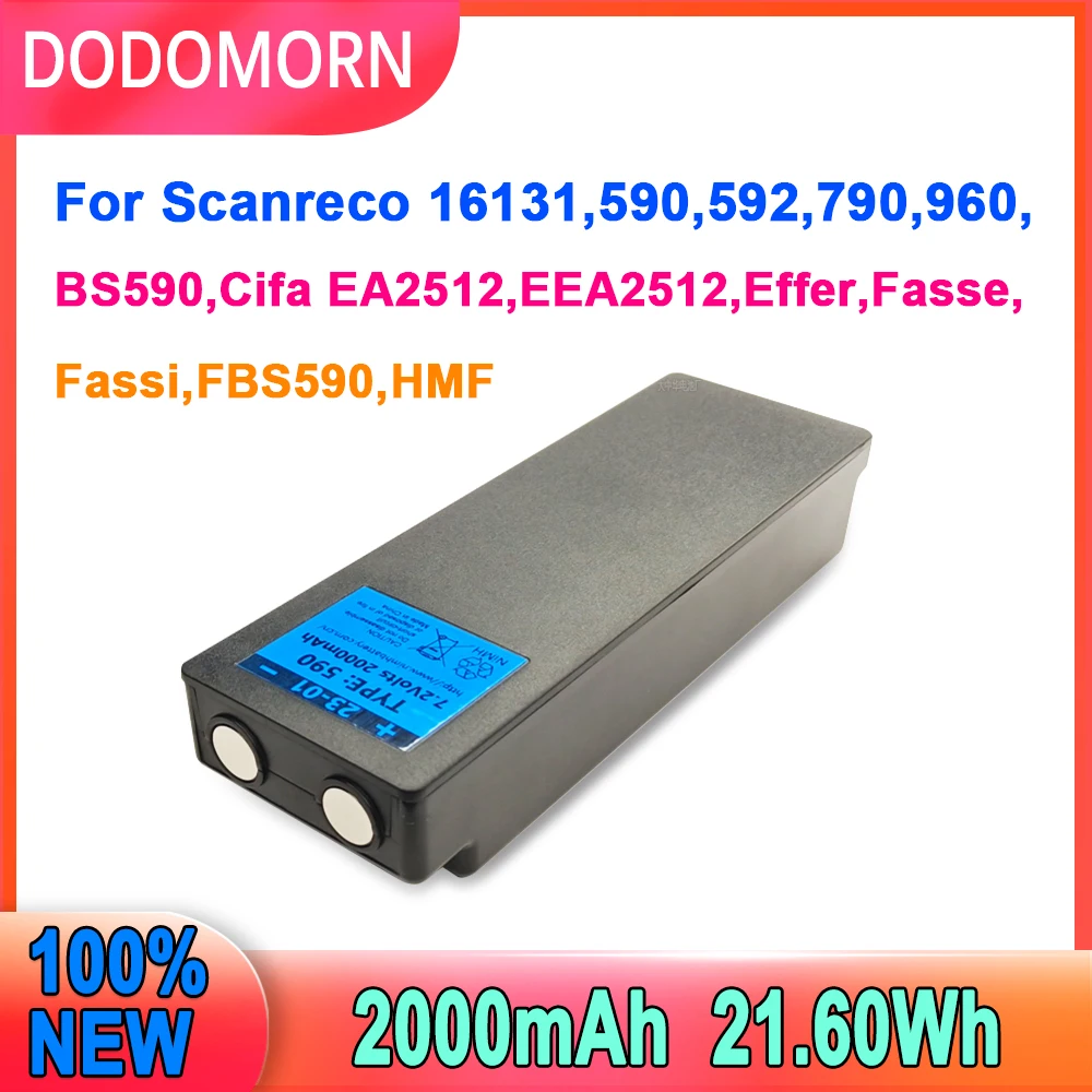 

For Scanreco 16131 590 592 790 960 BS590 Cifa EA2512 EEA2512 Effer Fasse Fassi FBS590 HMF 100% NEW High Quality Battery 2000mAh