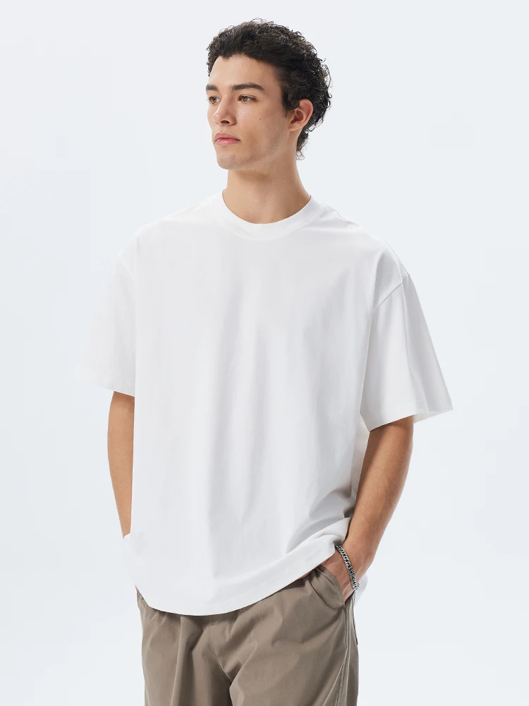 [Cool Feeling Antibacterial] Chinism Red Dust Loose Version Sorona Solid Short sleeve T-shirt Men's Summer Half Sleeve