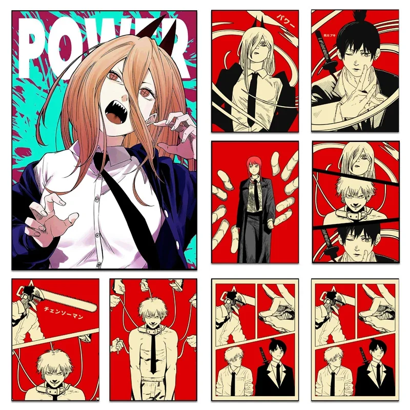 Японский классический аниме Makima Benzoidal Print мужской постер современный