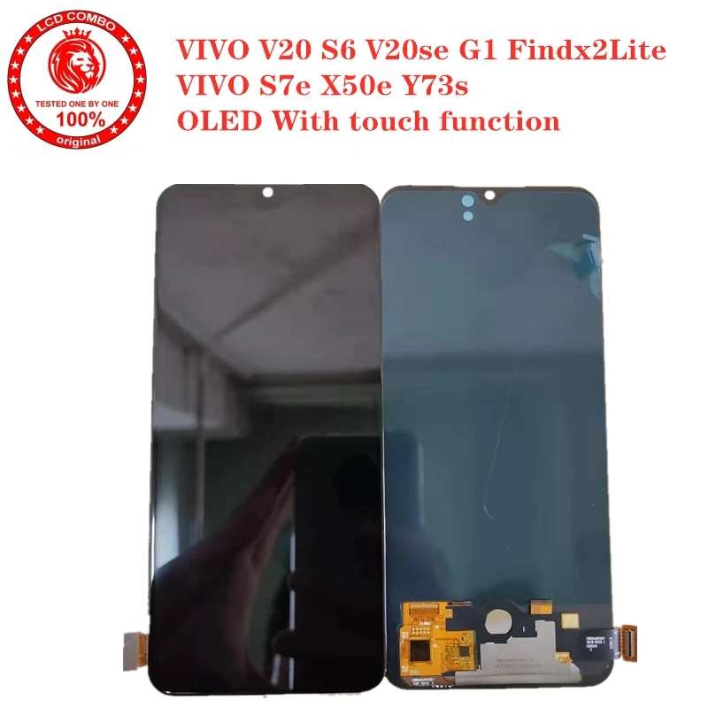 

OLED Black 6.4 ” For Vivo V20 S6 V20se G1 Findx2Lite S7e X50e Y73s CPH2160 LCD Display Touch Screen Digitizer Assembly