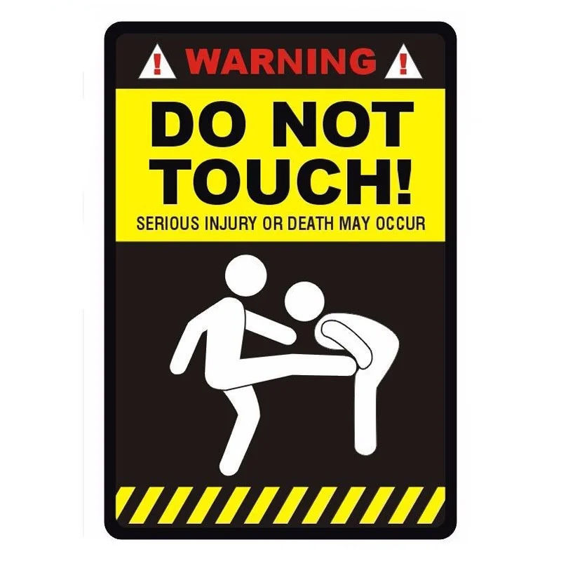 

WARNING - DO NOT TOUCH Self-adhesive Decal Car Sticker Waterproof Auto Decoration for Car Bumper Rear Window F65