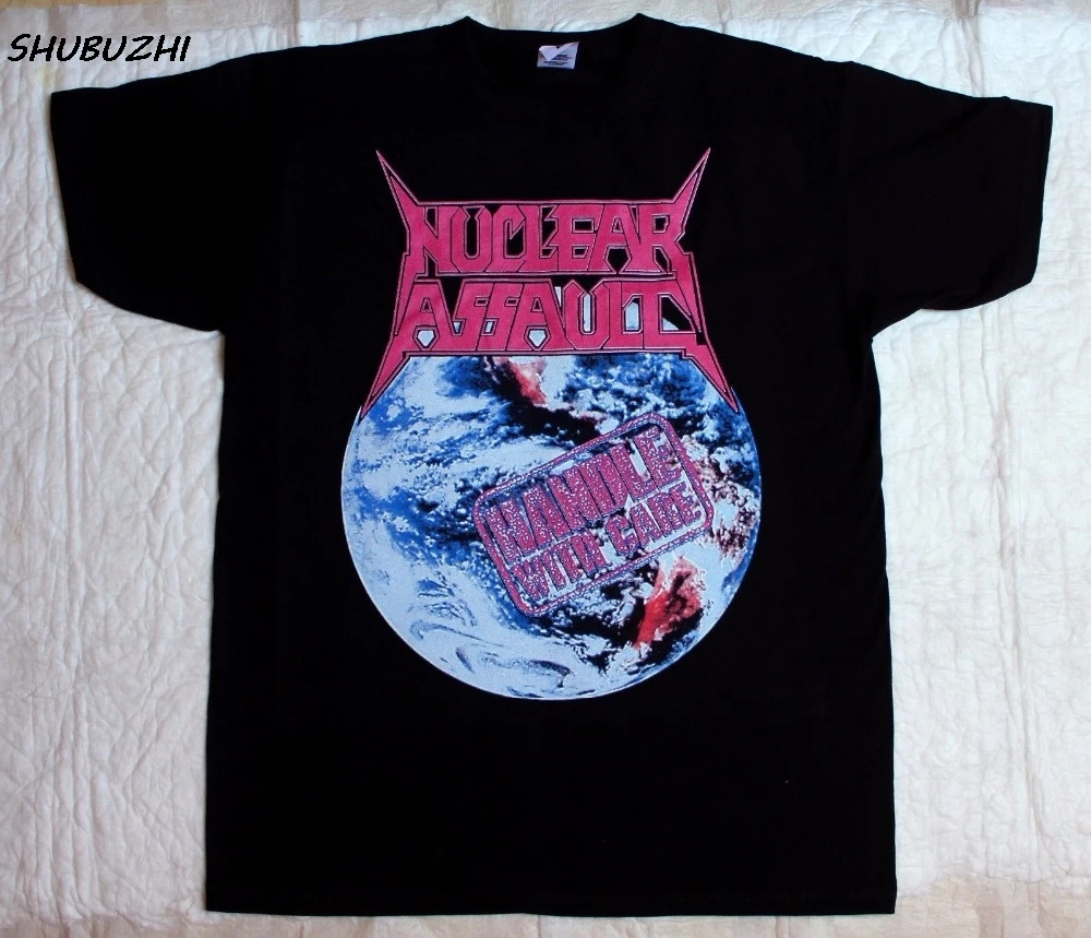 

Nuclear Assault Handle With Care'89 Trash Metal Anthrax S.O.D. Black T-Shirt Top Quality New Brand Men's tshirts