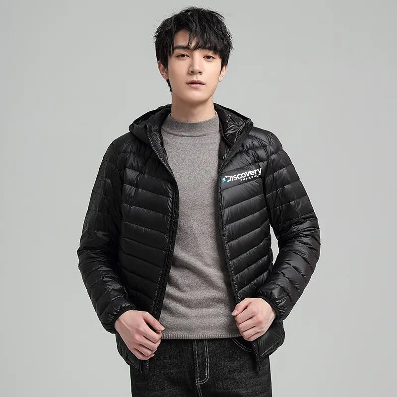 Discovery  Autumn Winter Fashion Big Size  Ultra Light Duck Down Jacket Streetwear Feather Coat Hooded Warm Men Clothes
