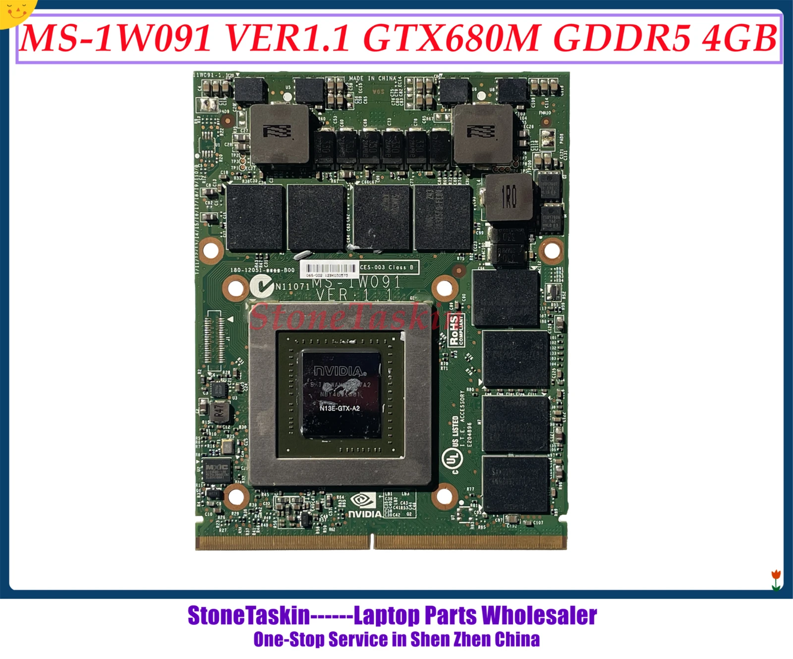 StoneTaskin MS-1W091 для MSI Gaming GT60 MS-16F3 16F4 GT70 MS-1762 1763 обновленная графическая GPU плата GTX680M GDDR5