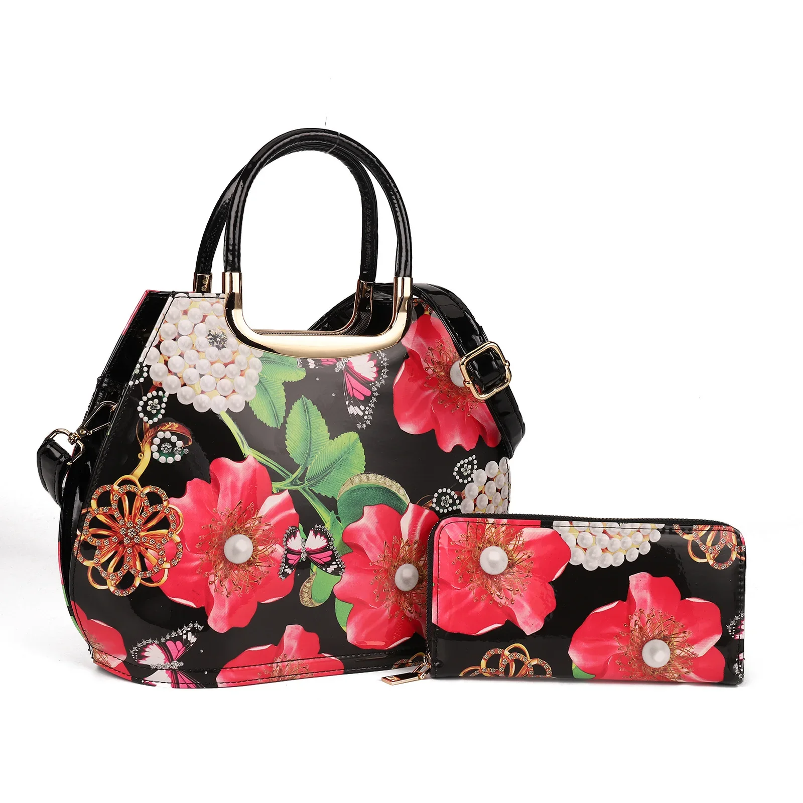 

Trendy Top-Handle Bag for Ladies - Glossy Surface, Wallet Combo purse ladies hand bags