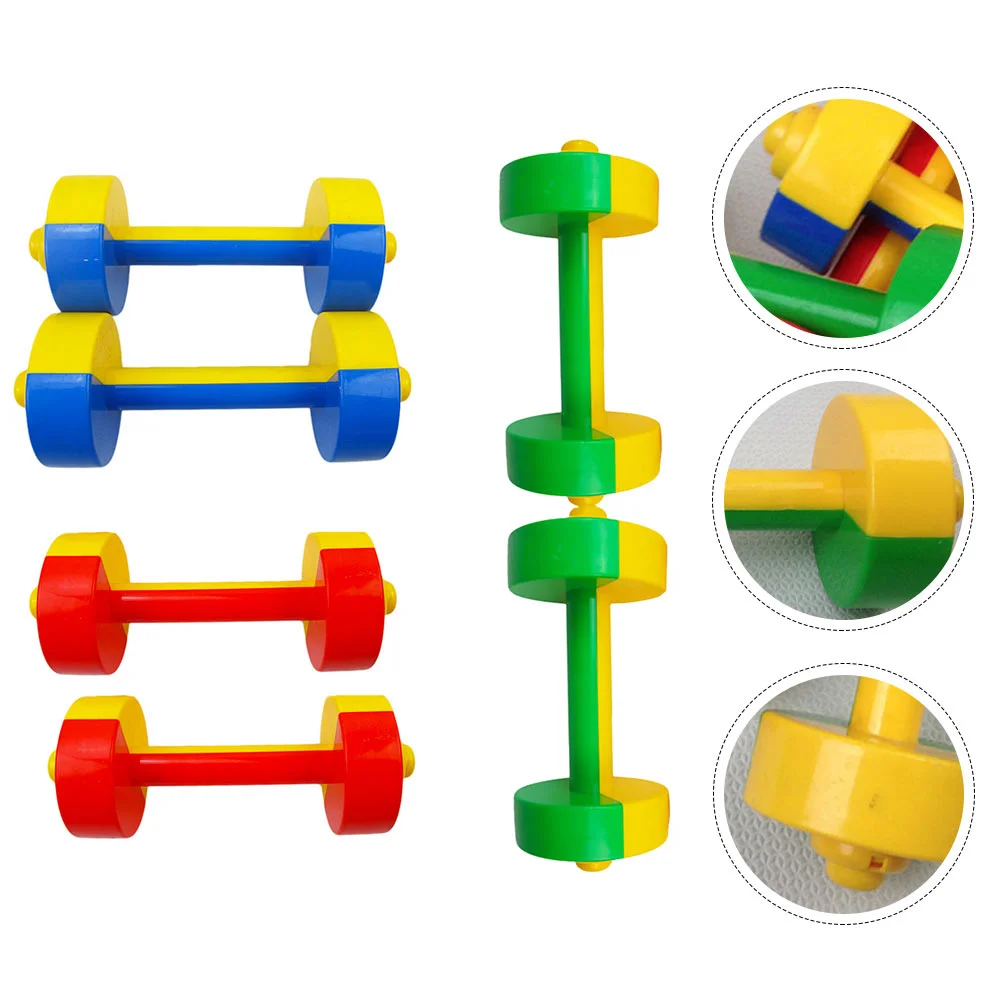 

3 Pairs Silent Plastic Dumbbell Barbell Kindergarten Child Exercise Supplies Toys Toddler Dumbbells Adjustable+dumbbells Small