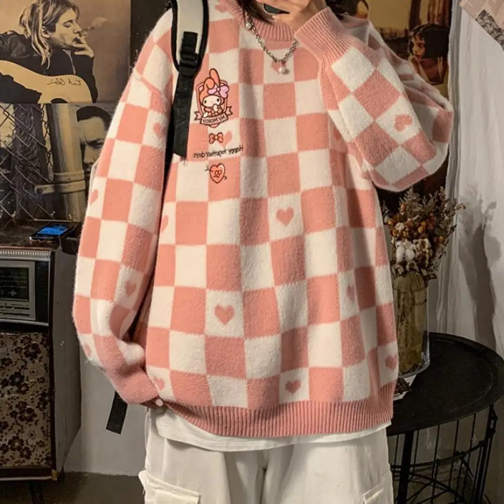 Свитер Sanrioed с героями мультфильмов Cinnamoroll аниме Kawaii My Melody весенне-зимние вязаные