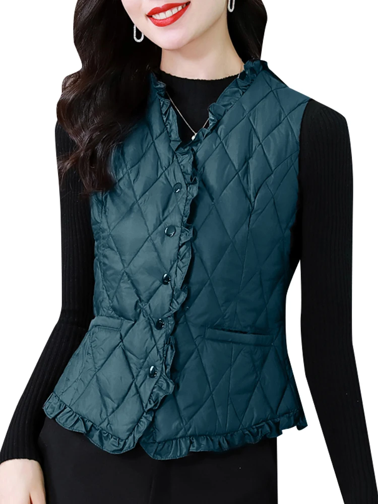 Высококачественный легкий пуховый жилет для женщин осень и зима 2024 новая верхняя