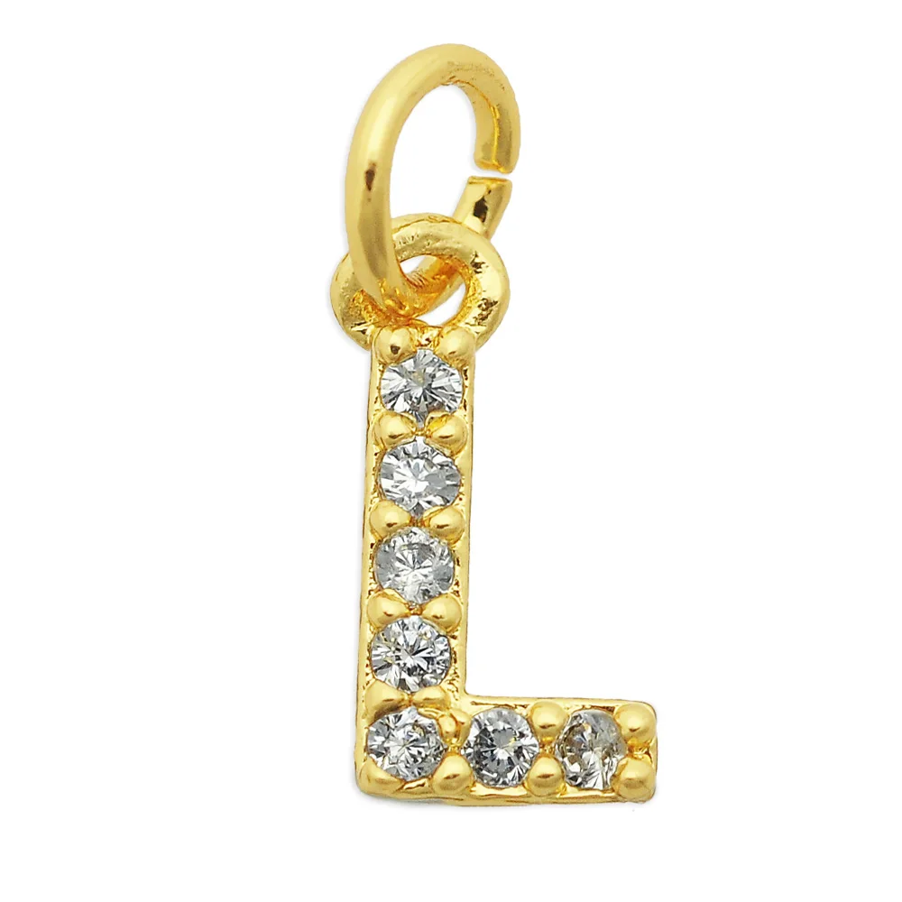 5 шт./лот латунные фианитовые Подвески с буквами A-Z DIY ювелирные изделия оптовая