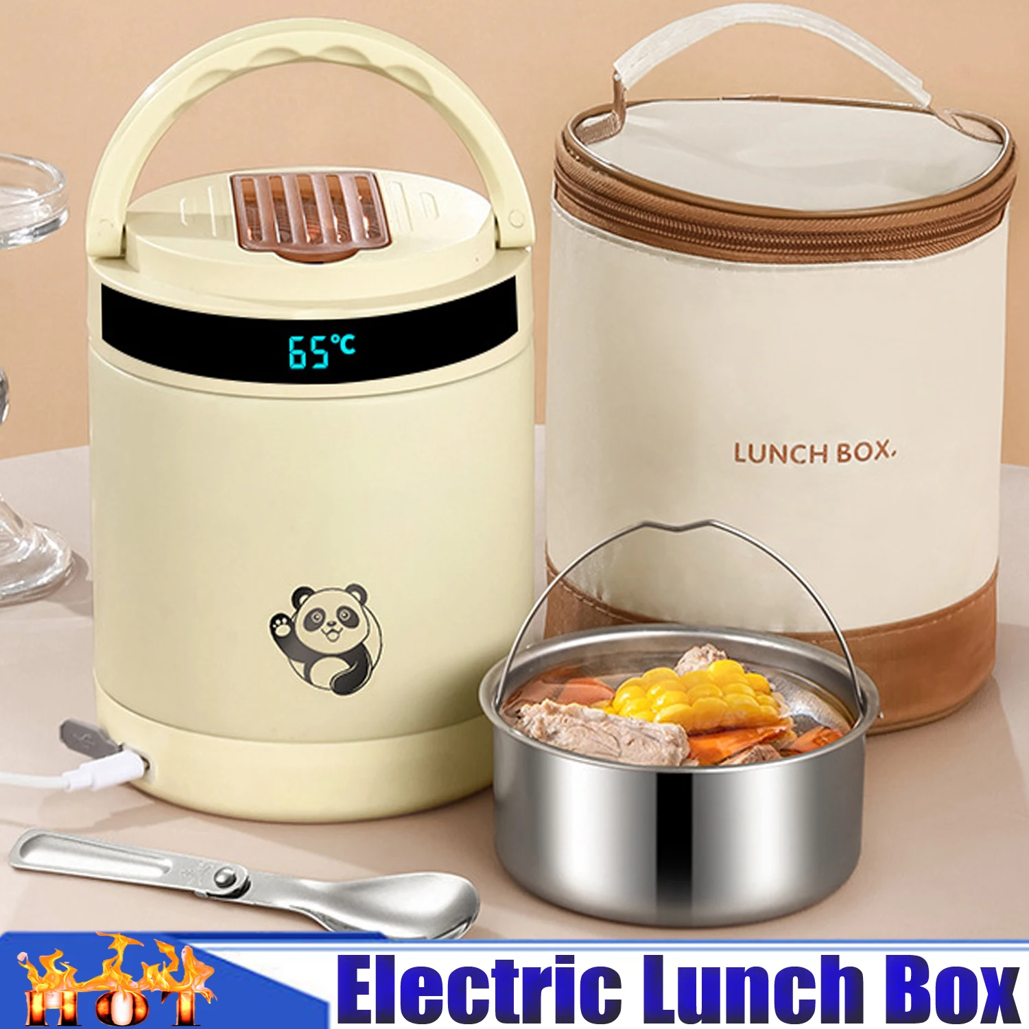 

Electric Lunch Box,USB Food Warmer LunchBox for Car,Truck,Office Workers,Students,65 ° Constant Temperature Heated Insulation