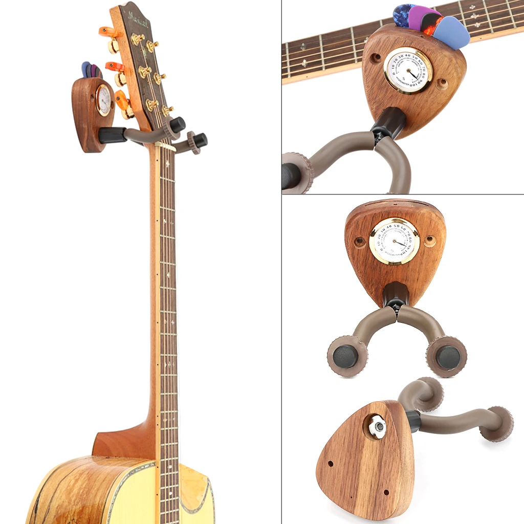 

Wall Mount Guitar Hook Hanger With Hygrometer for Acoustic Electric Guitar, Bass, Ukulele, Banjo, Mandolin