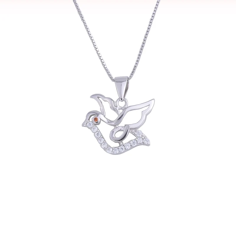 Женское ожерелье из серебра 925 пробы с фианитами