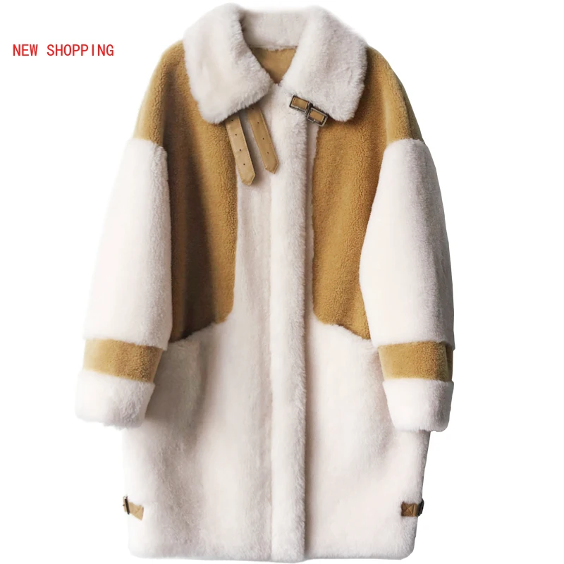 Fashion Long Teddy Coat Jacket Women 2023 Autumn Winter Warm Lambswool Jackets Blue Faux Fur Coat Fur Female Outerwear Vintage