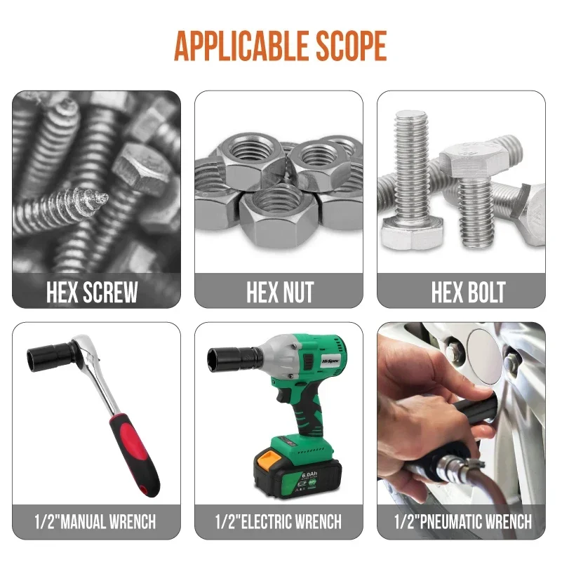 1 шт. набор ударных шестигранных гаечных ключей 1/2 дюйма 14/17/19/22 мм