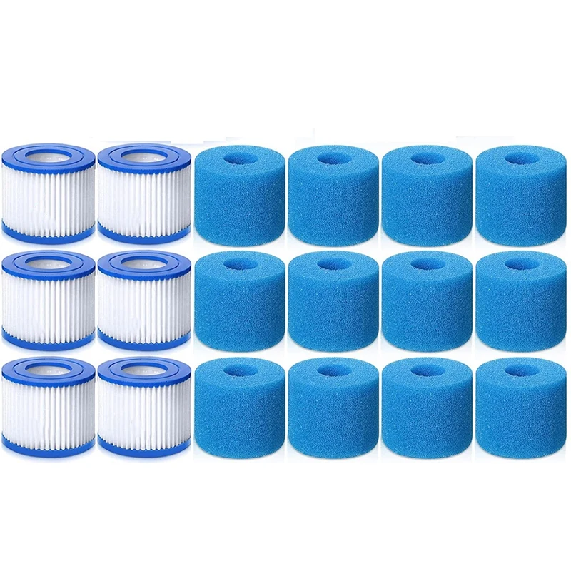 

18Pcs Type VI SPA Hot Tub Filter Replacement Reusable Pool Filter Cartridge Washable Swimming Pool Filter For Bestway VI