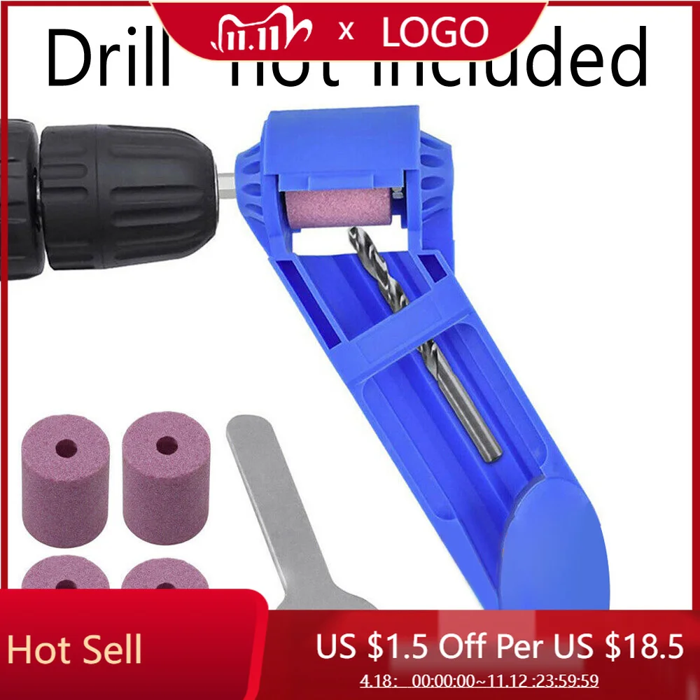 

2-12.5mm Portable Drill Bit Sharpener Corundum Grinding Wheel Polishing Auxiliary Tool For Grinding Iron Drills Woodworking Tool