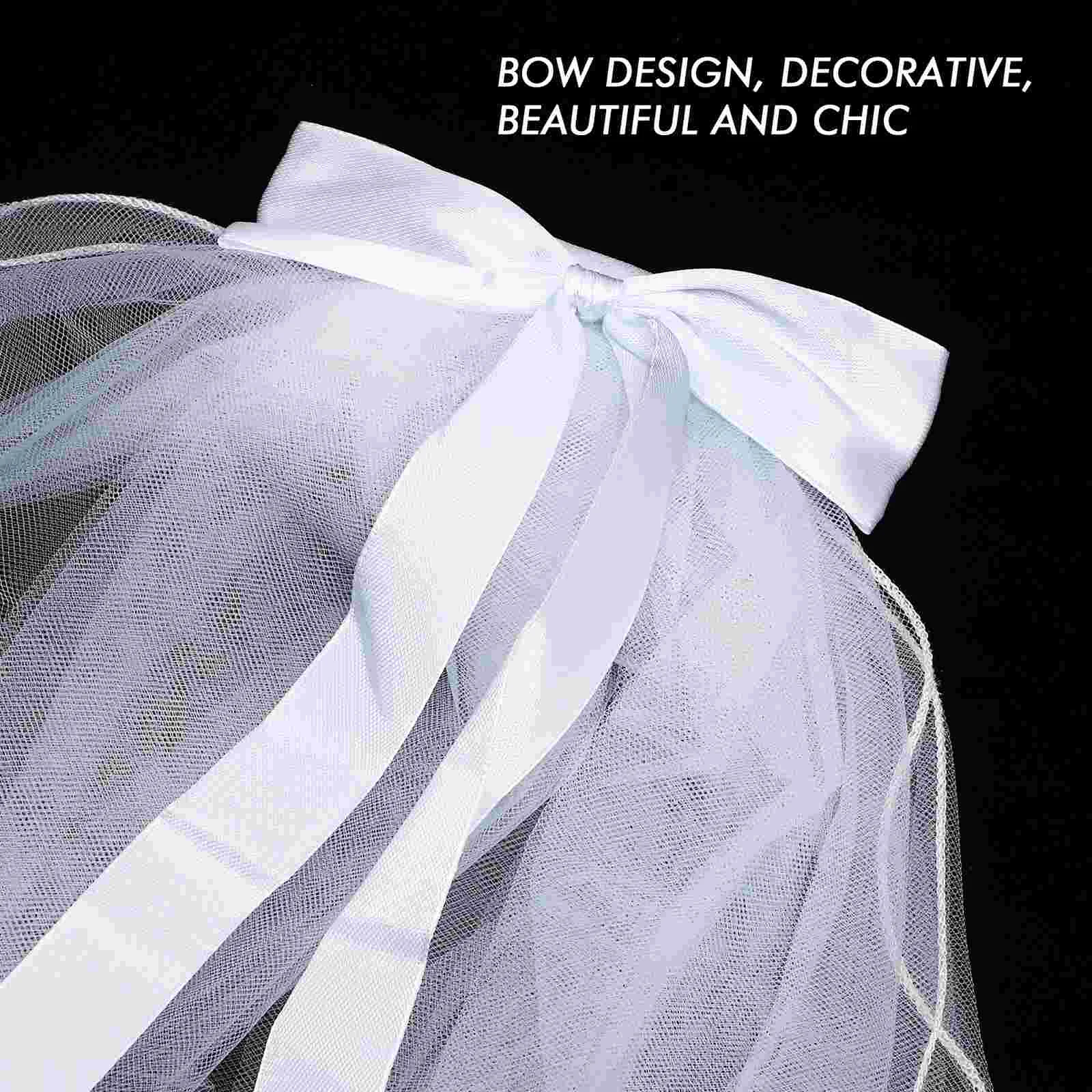 Блестящая двухслойная детская вуаль аксессуары для волос цветок с девочкой