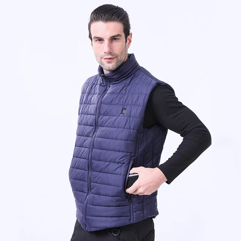 ESDY 2022 Outdoor Winter Warm New Electric Vest USB Stand Collar Charging Intelligent Men's Electric Vest Winter Jackets
