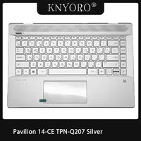 Laptop Russian Keyboard For HP Pavilion 14-CE TPN-Q207 Palmrest Cover Upper Case With Backlit RU Keyboard and Touchpad Silver