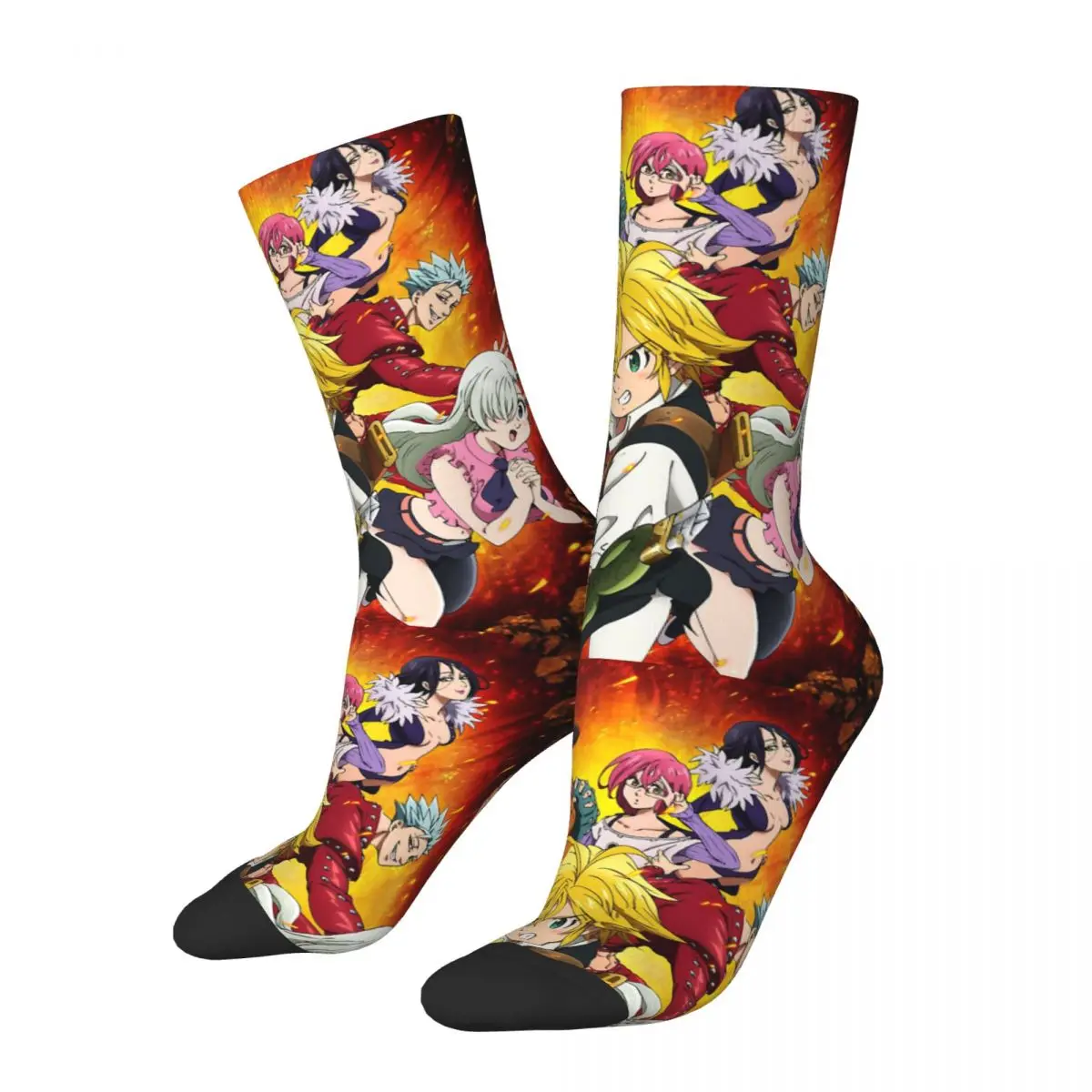 

Забавные счастливые Классические мужские носки в стиле ретро Харадзюку семь смертных грехов аниме хип-хоп Новинка Бесшовные сумасшедшие носки подарок с принтом