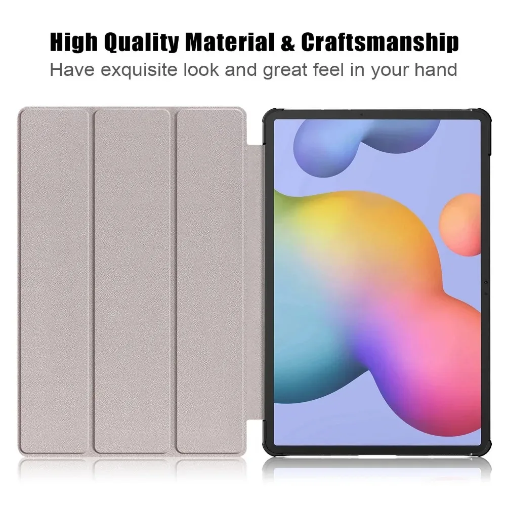 Фото Чехол для Samsung Galaxy Tab S7 Fe S8 Plus + 12,4 11 SM-T870 X700 X800 T970 T730, магнитный трехскладной кожаный смарт-чехол с подставкой №4