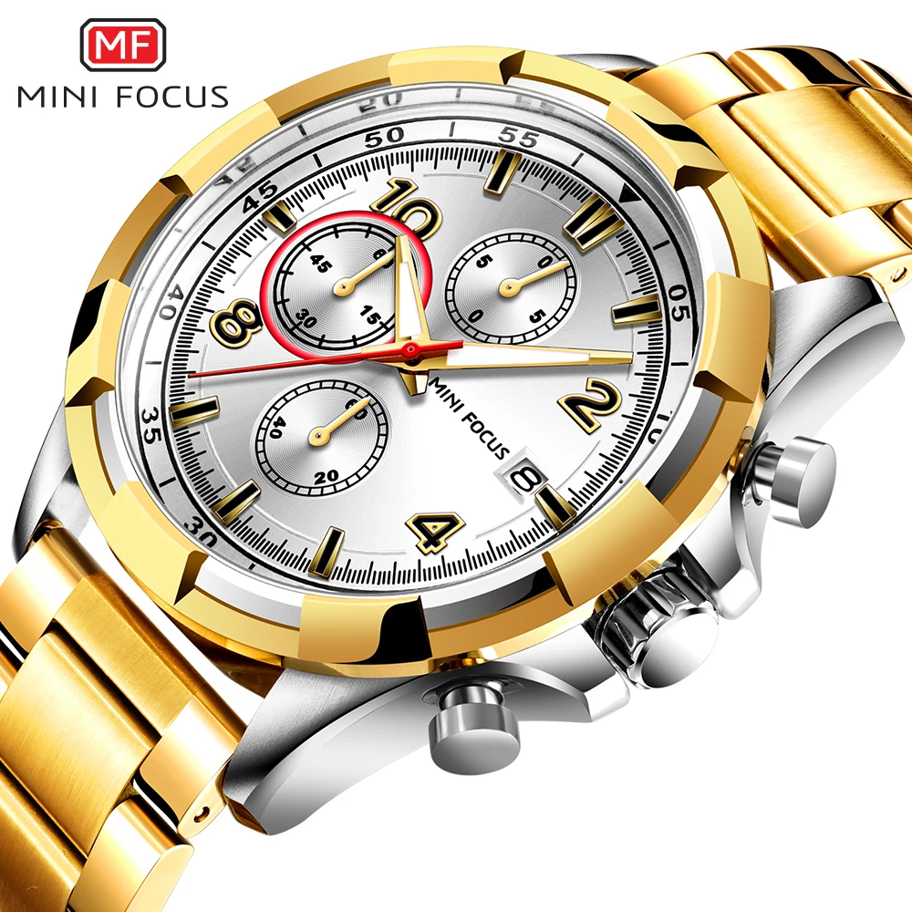 

MINIFOCUS Luxury Brand Men's Wristwatch Quartz Watch Men Waterproof Stainless Steel Sport Watches Wrist Montre Homme Male Clock
