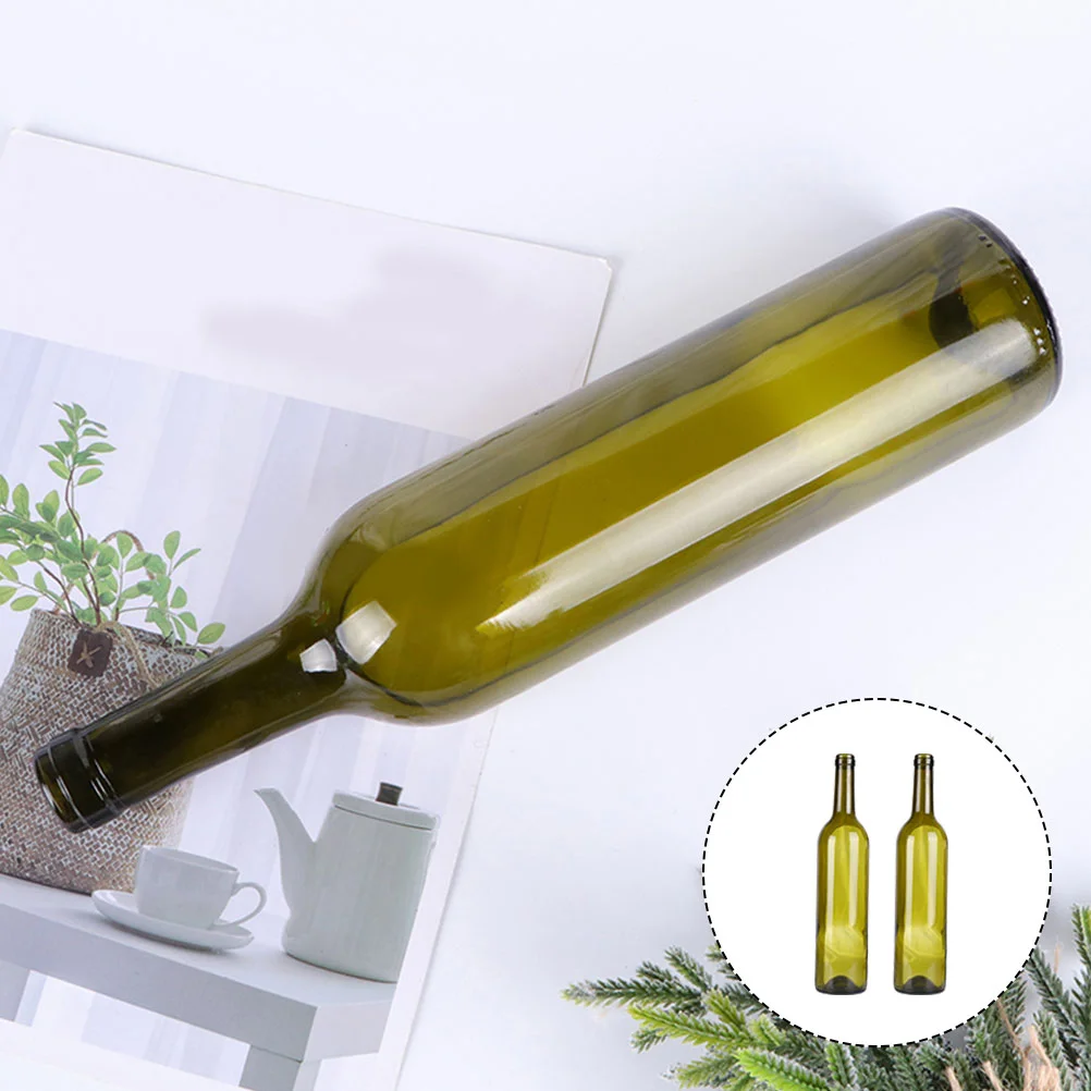 

2pcs Cutting Red Wine Bottle Flower Pot Tabletop Decorative Candlestick