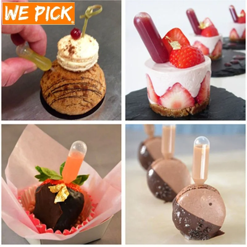 

100pcs/50pcs 4ml Disposable Pipettes Plastic Squeeze Transfer Pipettes For Strawberry Cupcake Ice Cream Chocolate Lab Dropper