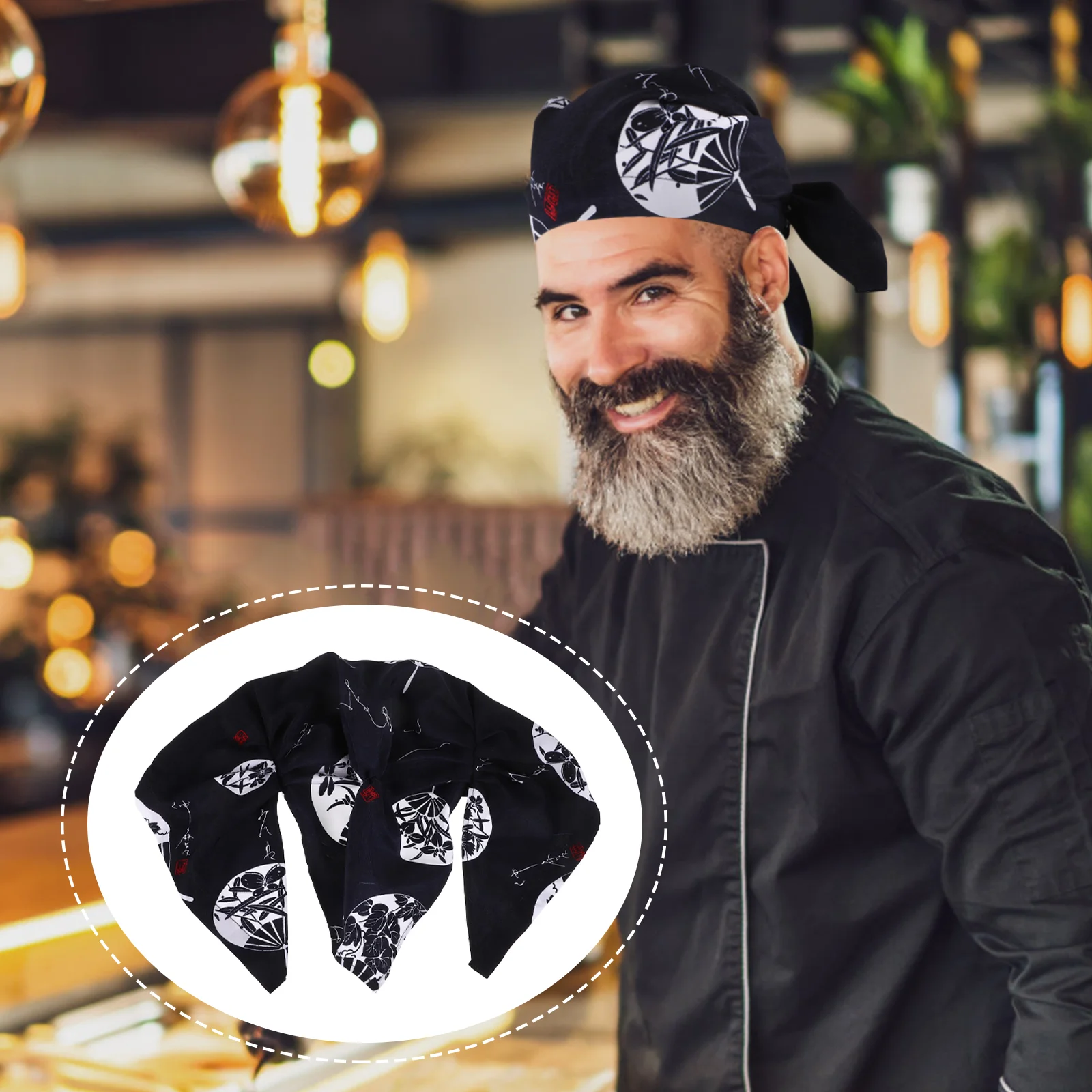 Японская шляпа для ресторана униформа кепки дышащий тюрбан приготовления пищи