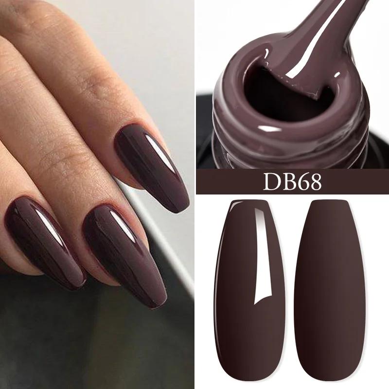 Mtssii Chocolate Brown Color Gel Nail Polish Autumn Semi Per