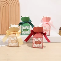 50pcs wedding candy box birthday party gift box with ribbon candy boxes baptism baby shower christmas decoration supplies