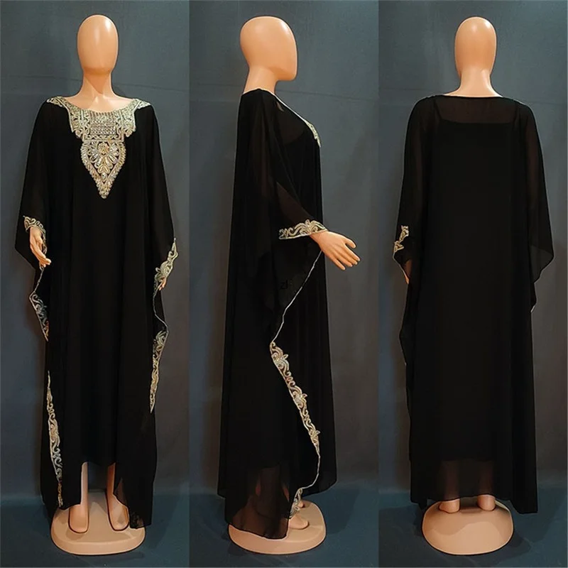 Eid Mubarak Abaya Dubai Turkey Muslim Chiffon Dress Loose Plus Size Boubou Caftan Marocain Djellaba Femme Vestido Arabe Mujer