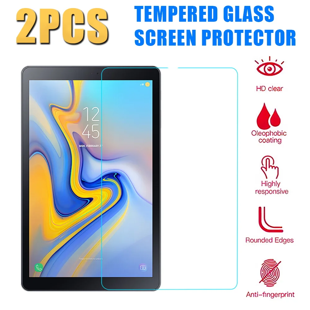 

2Pcs Tempered Glass for Samsung Galaxy Tab A 10.5 Inch SM-T590 SM-T595 Tablet Screen Protector Cover Full Coverage Screen