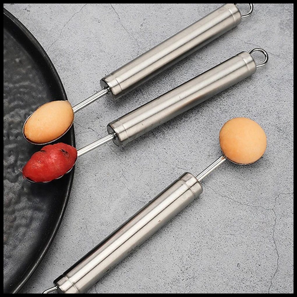 

4pcs/set Stainless Steel Portable Divider Watermelon Spoon Baller Fruit Ball Digging Device Washable Scoop Kitchen Tool