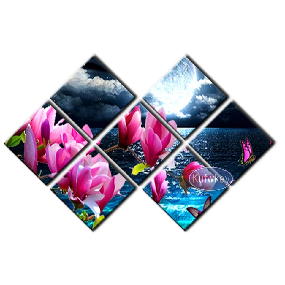 Алмазная вышивка орхидея морской пейзаж 5D алмазное искусство полная дрель